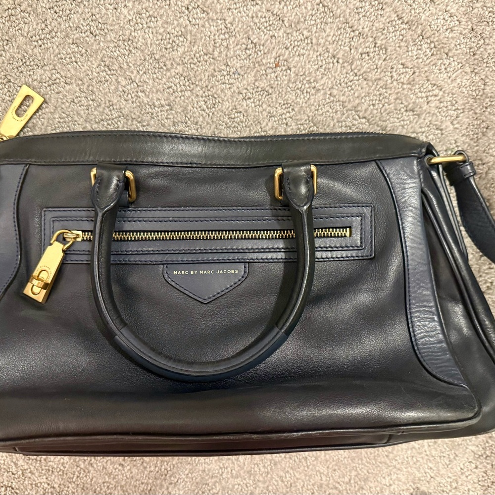 Vintage Marc by Marc Jacobs Navy Blue Leather Satchel
